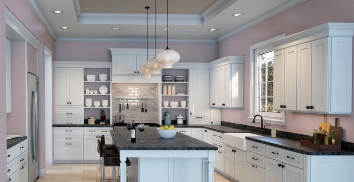 Mauve Finery in a kitchen