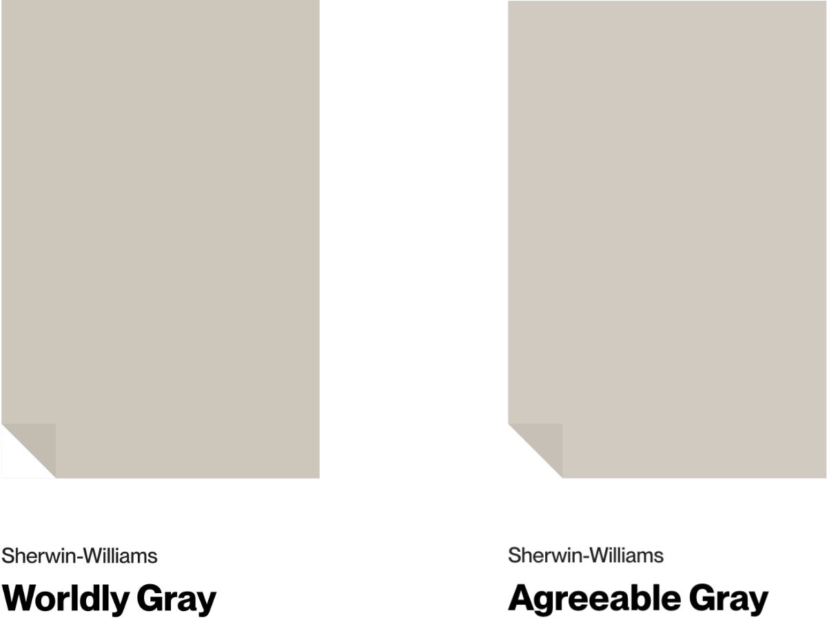 Worldly Gray vs Agreeable Gray